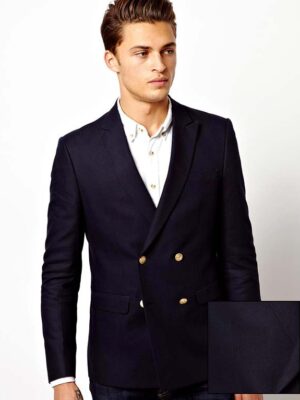 ASOS Slim Fit Double Breasted Blazer With Gold Buttons