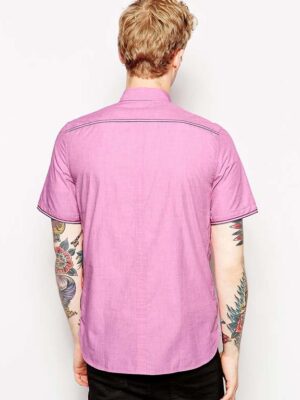 Fred Perry Shirt with Contrast Stitch with Short Sleeve